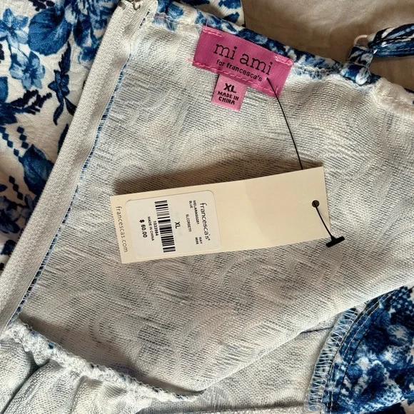 Francesca's Collections Blue and White Floral Mini Dress - Picture 5 of 10